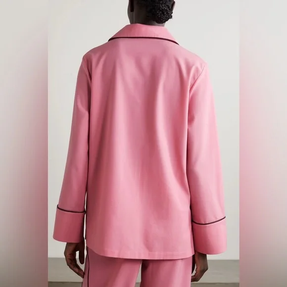 SET SLEEPER Off The Duty piped crepe pajama shirt and pants